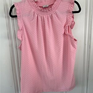 J. Crew Pink Sleeveless Ruffle Top